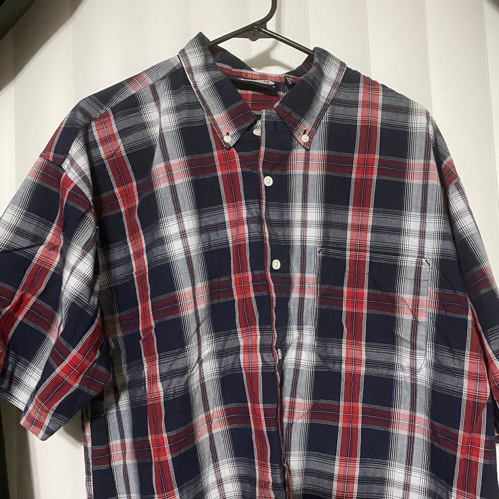 Burnside checkered red/blue button up - Picture 2 of 6